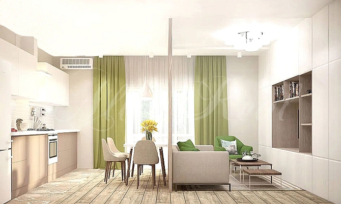 Nabízíme k pronájmu prostorný, zcela nový byt 1+kk o celkové ploše 43 m² v třetím patře s balkonem domu v rezidenci Svratka